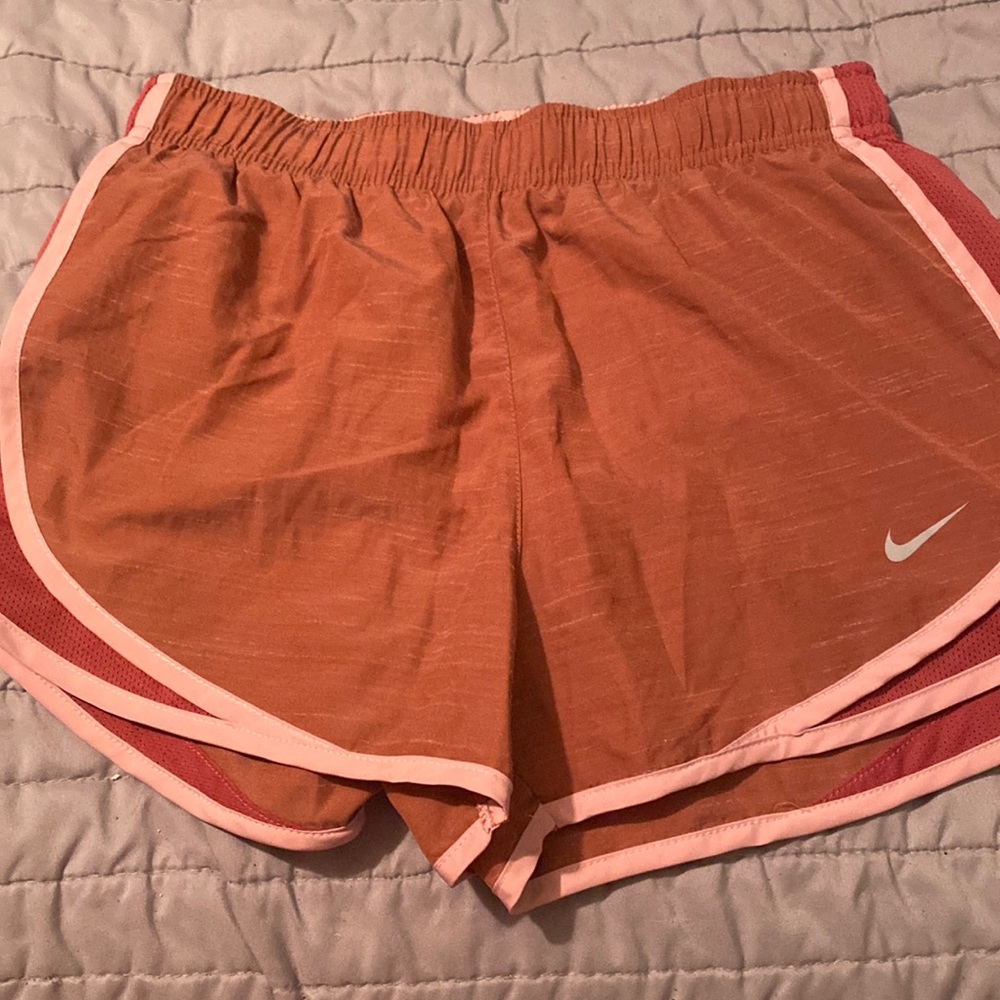 Mauve/brown and pink nike dry fit shorts